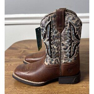 ARIAT Kid's Koel VentTEK Spiced Cider Metallic Leopard Brown Boots Size 12